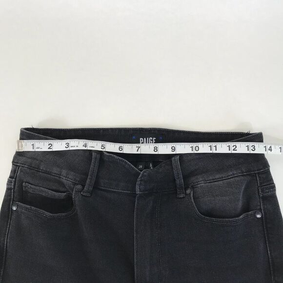 PAIGE Margot Ankle Skinny Jeans Size 28 Sweetheart Waistband Total Eclipse Black - Picture 9 of 16